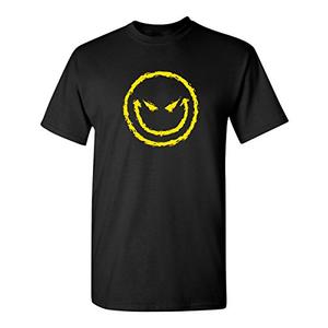 Evil Smile Face Graphic Novelty Sarcastic Funny T Shirt 3XL Black
