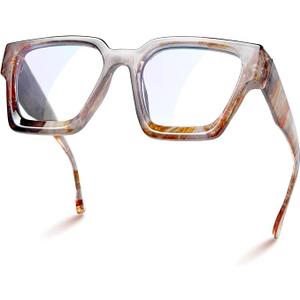 livho Oversized 99% Blue Light Glasses for Woman - Rectangle Fashion Glasses for Computer, Chic Preppy Frame - Anti Eyestrain