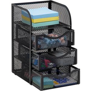 Mind Reader Desktop Accessory Storage, Paper Binder Clip Basket, Workspace, Office, Metal Mesh, 4.75"L x 5"W x 8"H, Black