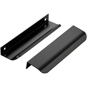 Ravinte Hardware 20 Pack Black Cabinet Handles, 5.9 Inch (150mm) Finger Edge Pulls, 5 Inch Hole Center, Finger Pulls for Cabinets