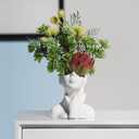 XSMXLNKWL Ceramic Face Vase White Flower Vase for Decor, Female Face Vase Art, Modern Decorative Vase Centerpiece for Table, Shelf, Living Room, Office, Bedroom, Small