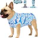 PetWarm Surgical Suit for Male Dogs After Neuter, Dog Surgery Suit, Cone of Shame Alternatives, Dog Surgical Recovery Onesies Female Male Dogs, Marine Animal Patterns, Blue, XS
