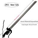 Halloween Prop 2PCS 37inch Attack Foam Sword, 37inch Shingeki Cosplay Sword Kyojin Cosplay Prop Xmas Birthday Gifts (2pcs Sliver)