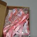 Geelin 6 Sets Swing Pacifier Shower Game Funny Gender Reveal Games, Include 1 Wooden Sign, 6 Pacifiers, 6 Clips, 6 Lanyards for Bridal Shower Gender Reveal Party Favor Women Men(Pink Bear)