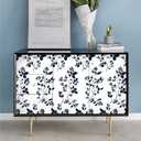 Heroad Peel & Stick Wallpaper - Floral Navy Blue Removable Boho Contact Paper for Cabinets & Bathroom - Waterproof Self-Adhesive Vinyl Roll 17.3''x196''