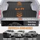 TripleAliners Truck Mat Compatible with 2019-2026 Ram 1500 6.4FT Accessories, Truck Bed Mat Heavy Duty Custom Fit All Weather Protection TPE Pickup Liner