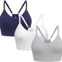 Ryka Sports Bra, Cami Yoga, Athletic Sostn Deportivo, Ashley Seamless v-Neck, 3 Pack (S)