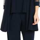 R&M Richards womens Beaded Neck 2 Piece Pant Set Dress, Ã‚ navy, 10 US