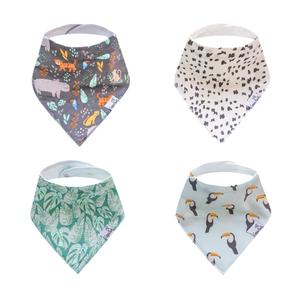 Copper Pearl 4 Pack Soft Cotton Baby Bibs for Drooling and Teething, Absorbent Drool Bibs for Baby Girl and Boy, Adjustable to Fit Newborns to Toddlers, Tons of Styles (Bengal)