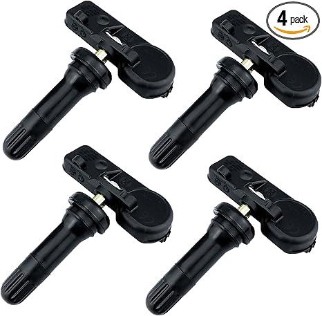 Set of 4 TPMS Tire Pressure Monitoring System Sensor 433MHz Compatible with Jeep Wrangler JK Dodge Ram Charger Replacement for 56029398AB 68142397AA 68241067AA 68241067AB