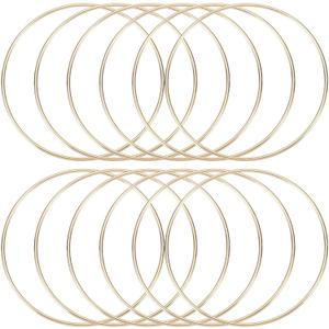 MECCANIXITY 12 Pcs Dream Catcher Rings,Metal Crafts Hoops Floral Hoop 5 Inch Macrame Hoops Ring for DIY Crafts Wreath Making Supplies Plant Hangers,Gold