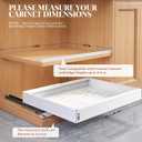 Seinloes 4 Pack Expandable Pull Out Cabinet Organizer 21"Deep With Raising Pad for Framed Cabinets,Upgrade 3 Slide Rails Slide Out Drawers,No Drill Roll Out Shelves,Adjustable Width 12.1"-20.4" White