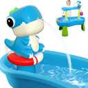 Dinosaur Water Table Pump Continuous Flow - Rechargeable Water Pump for Water Table Accessories - Summer Outdoor Water Play Toys - Battery Powered Water Pump Outside (Blue)