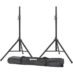 Gemini Sound ST-Pack Heavy Duty Professional Audio Universal DJ Fold-Out Telescoping Tripod Steel Speaker Stands (Set of 2), Up to 80" Inches Tall, 200lb Weight Capacity with Carry Bag Included,Black