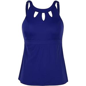 Septangle Women's Halter High Neck Tankini Top Key Hole Bathing Suit Medium