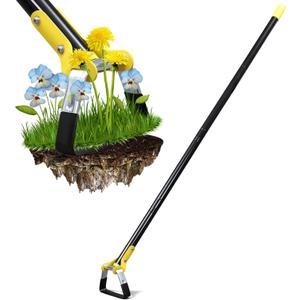 Garden Hoe for Weeding - Sharp Push Pull Blade,Stainless Steel Stirrup Weeder Hoe, 30-54 Inch Adjustable, Stand Up Loop Weed Hoe Tool for Women Seniors