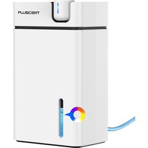 Dehumidifiers for Home, PLUSCENT 1000 Sq.ft Quiet Dehumidifier with Drain Hose for Basement Bedroom Bathroom RV Closet, with 88 OZ Water Tank, Auto Defrost, Auto Shut Off, Sleep Mode, 7 Colors LED