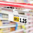 200 Pcs Plastic Wire Shelf Label Holders with 200 Blank Cards - Reusable Snap Lock Price Tag Holders for Supermarket, Retail Store, Pantry Organization - Tight Grip for Wire Shelving (3" x 1.34")