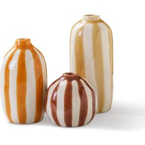 UniCasa Small Ceramic Vase Set of 3 for Pampas, Dried or Fresh Flowers