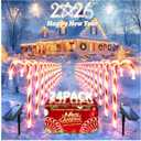 Anordsem Solar Christmas Decorations Outdoor: 24 Pack Candy Cane Pathway Stake Lights - 15" Waterproof LED 8 Lighting Models Yard Garden DIY Decor - 2026 Xmas Gifts for Homeowners