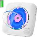 CD Player Portable Bluetooth Rechargeable: CD Players for Home with 1800mAh Kegaudio Desktop Wall CD Player with Speakers FM Radio USB Remote Control (White)