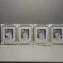 Yaetm 9x12 Picture Frame Matted to 6x8 Set of 4, 1.4 Wide Molding & Rustic White Photo Frames 9 x 12 with HD Tempered Glass for Wall Gallery, Home and Office, Wall Mount (4 pack, White)