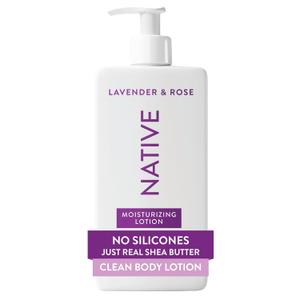 Native Body Lotion Contains Naturally Derived Plant-Based Moisturizers for Women and Men | Restores Dry Skin, Lavender & Rose, 16.5 fl oz