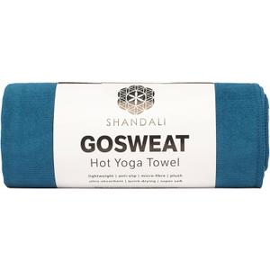 Shandali GoSweat Non-Slip Hot Yoga Towel with Super-Absorbent Soft Suede Microfiber in Many Colors, for Bikram Pilates and Yoga Mats. (72.00" x 26.50", Evening Blue)