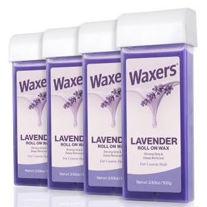 Roll on Wax, Lavender Waxing Roller Refill for Hair Removal Wax Cartridge Depilatory Roller Refill for Women Men 4 Pack (3.53 Ounce (Pack of 4))