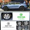 17" Glossy Black Wheel Skins (Set of 4) fit for Toyota Rav4 2006-2012, 17 inches ABS Wheel Covers Compatible with 06-12 Rav4 Steel Wheels- Auto Tire Cover Replacement 42611-0R020 42611-42200
