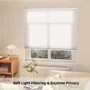 Cordless Light Filtering Cellular Shades for Indoor Windows, Honeycomb Window Blinds with Color-Matched Headrail, Easy Lift Shades for Bedroom, Living Room & Office, White, 27" W x 72" H