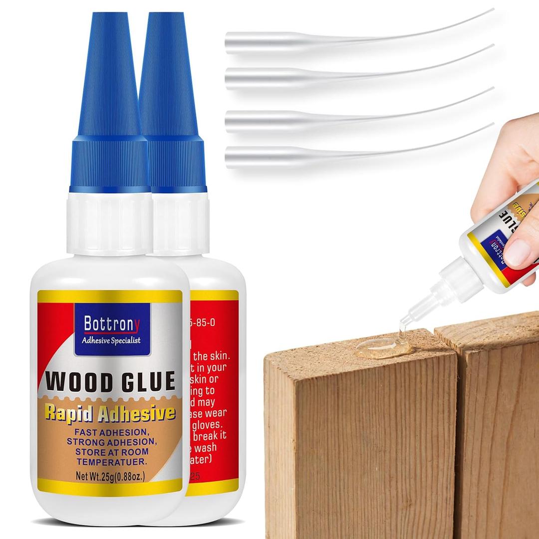 4 x 2-Pack Clear Wood Glue, Fast Drying Wood Glue for Furniture Heavy Duty, Woodworking, Waterproof Strong Adhesive for DIY Crafts, Flooring | Strong Bond for Hardwood, Softwood & MDF