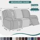 Ruaozz Recliner Sofa Covers Recliner Chair Covers Couch Covers for Reclining Couches with Pockets Washable Furniture Protector with Elastic Bottom (3 Seater, Ivory)