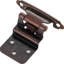 Ravinte 50 Packs (25 Pairs) 3/8'' Inset Antique Copper Cabinet Hinge,Self Closing Hinges for Kitchen/Bathroom/Furniture Cabinets & Doors,Decorative Hardware Kitchen Hinge with Door Bumper
