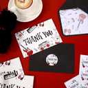 FYSUIMU 24 Pack Rock and Roll Thank You Cards Bulk Music Blank Note Cards with Envelopes Stickers Black Red Greeting Card for Birthday Baby Shower