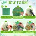 Gersoniel 42 Pcs DIY Graduation Cap Decorations Kit Include Faux Flower Heads Graduation Quote Glitter Sticker Bow 3D Butterfly Rhinestone Pearl Stickers for Grad Cap Topper Decor(Green)