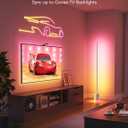 Govee Floor Lamp 2, RGBIC, Warm Cool White LED,Compatible with SmartThings, Matter, Alexa, 1725lm, Music Sync, Scene Modes, Smart Floor Lamp for Living Room, Bedroom, Silver(1 Pack)