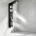 Shower Panel Tower System, Multi-Function Shower Tower System With 4 Body Spray, 5 Handheld Settings, Shelf & Tub Spout, Rainfall + Waterfall Shower Head, Rain Massage Spa System