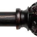 EXCLUSIVE HOME Vine 1" Curtain Rod and Finial Set, Oil Rubbed Bronze, Adjustable 36"-72"