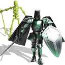 Zaleny T13 Action Figure Set Titan 13 Medieval Knight Articulated Skeleton Action Figure Movable Dummy Warrior for Kids & Adults