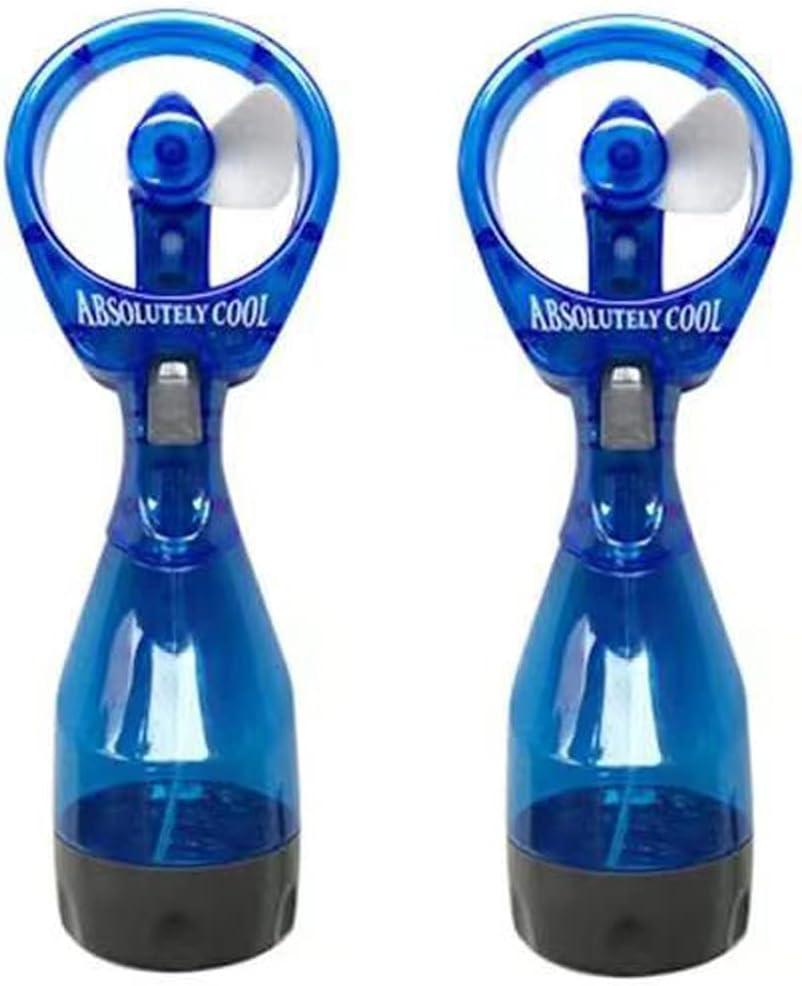 P&F Water Mist Spray Bottle Fan Portable Handheld Mister - Battery Operated (Blue &Blue)