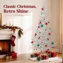 5ft Silver Christmas Tree, Retro Aluminum Christmas Tree, Tinsel Trees