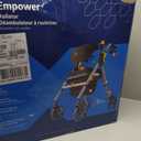 Medline Premium Empower Rollator Walker with Seat, Folding Rolling Walker with 8-inch Wheels, Silver