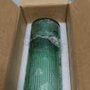 Bedside Water Carafe and Glass Set, 21.6 Oz Glass Pitcher with 6 Oz Drinking Cup Lid, Multi-Functional Mouthwash Dispenser for Bathroom Counter, Nightstand or Kitchen, Water Bottle Set (Clear Green)