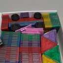 Upgraded Antibacterial Magnetic Tiles - 106 PCS Magnet Building Tiles with 2 Cars for Kids, Inhibits Bacterial Growth for Safe Play, 3D STEM Educational Construction Blocks & Xmas Gift