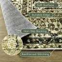 Olive and Tan Area Rugs Washable Rug for Living Room Bedroom Boho Farmhouse Floral Vintage Soft No Slip Extra Large Carpet for Dining Room 9x12
