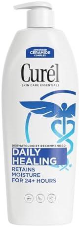 Curel Daily Healing Body Lotion for Dry Skin, Dermatologist Recommended Hydrating Body Lotion with Advanced Ceramides Complex, 20 Oz