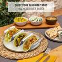 (Set of 4) Taco Holder Rack with Handle, 3 Slot Wave Stainless Steel Taco Stand for Hard & Soft Shell, For Family Party, BBQ & Taco Tuesday
