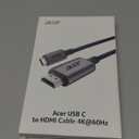 acer USB C to HDMI Cable for Home Office 6.6FT (4K@60Hz), Thunderbolt 4/3 Compatible, High-Speed Type C to HDMI 2.0 Braided Cord for MacBook, iPhone 17/16 Pro/Max, iMac, iPad Pro, Galaxy S25, Surface