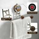 Reusable Hand Towel Holder for Bathroom, No Drilling Hand Towel Bar, Suction Cup Hand Towel Holder for Wall, Stainless Steel Adhesive Towel Bar for Glass Tile Surfaces (Brown)